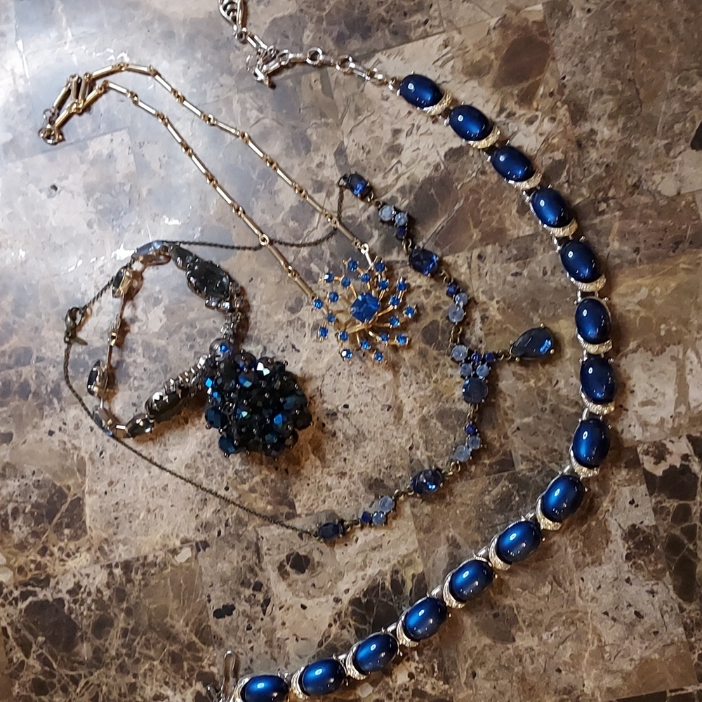 BLUE Vintage Jewelry Set